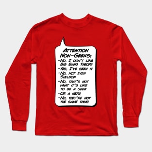 I Don't Like Big Bang Theory Long Sleeve T-Shirt